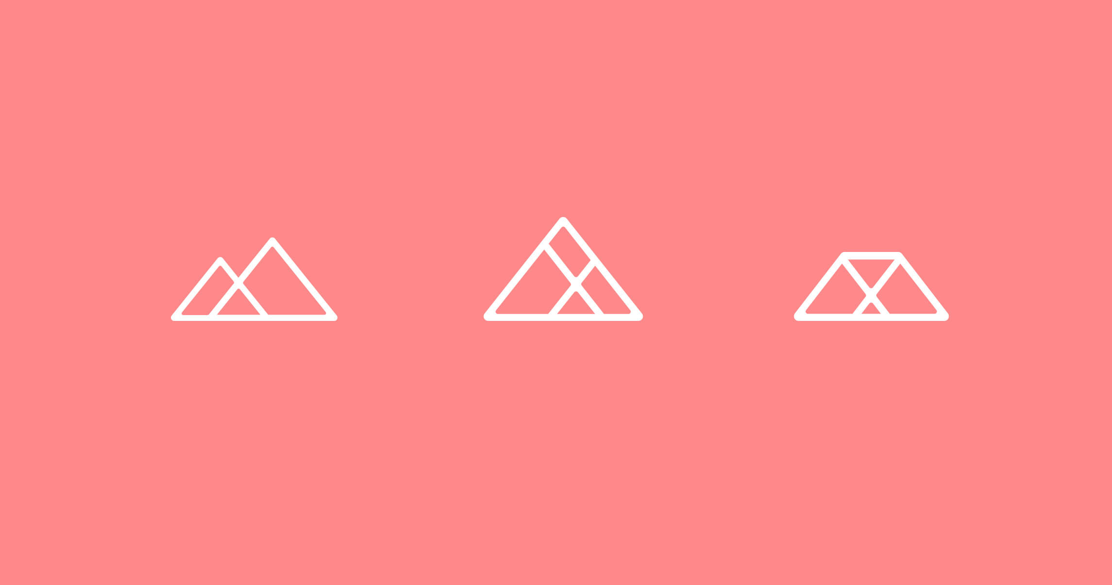 Abstract logos based on the three mountains of Abergavenny
